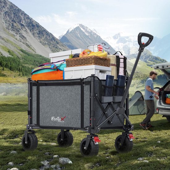 Opvouwbare Bolderkar 120L - strandwagen voor strand, tuin, camping & winkelen van Merkloos — afbeelding 4