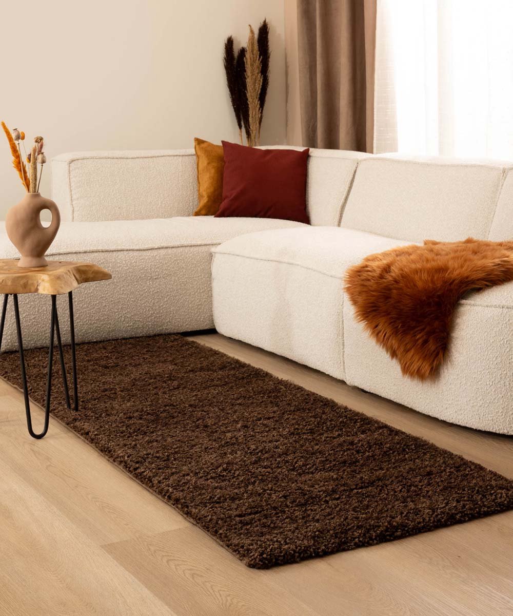 Hoogpolige loper - Shaggy Trend bruin 80x300