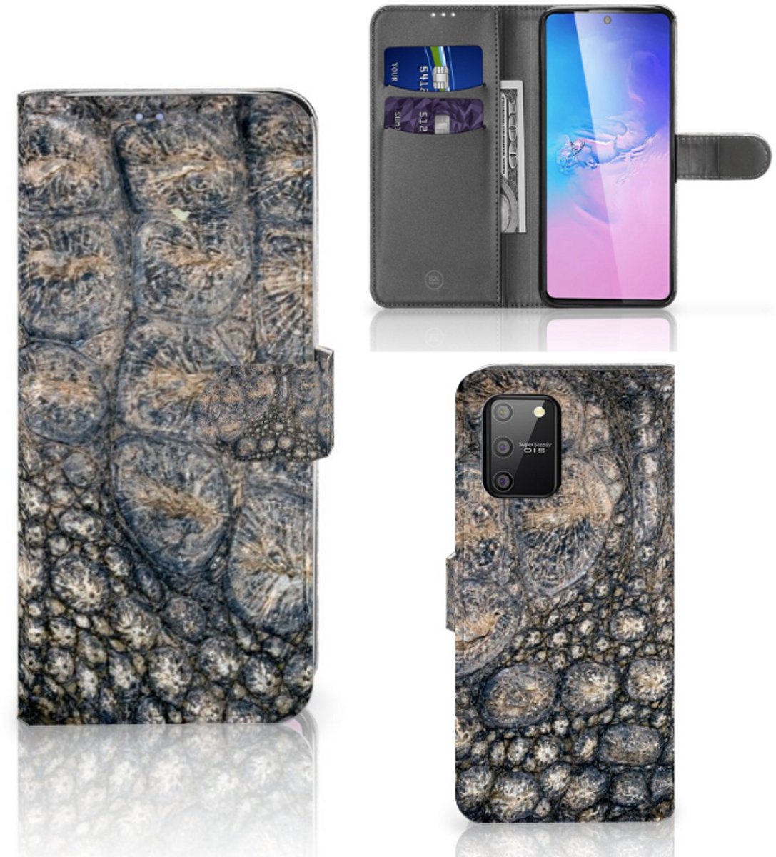 Samsung S10 Lite Telefoonhoesje met Pasjes Krokodillenprint