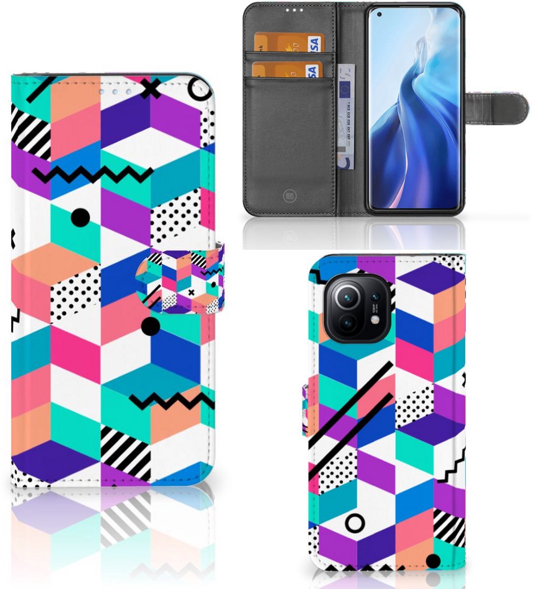 Xiaomi Mi 11 Book Case Blokken Kleurrijk