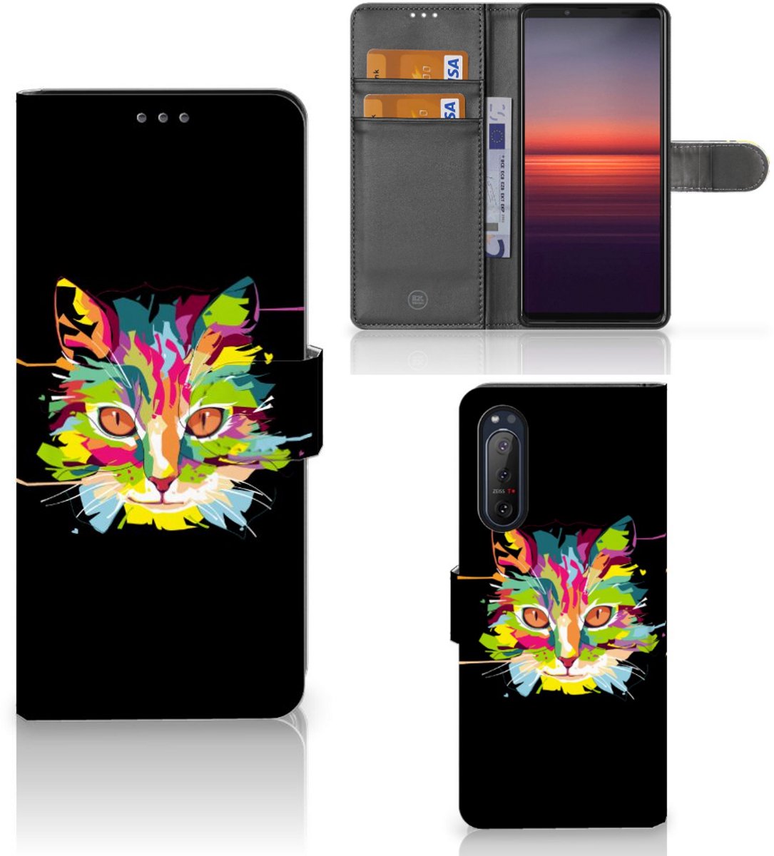 Sony Xperia 5II Leuk Hoesje Cat Color