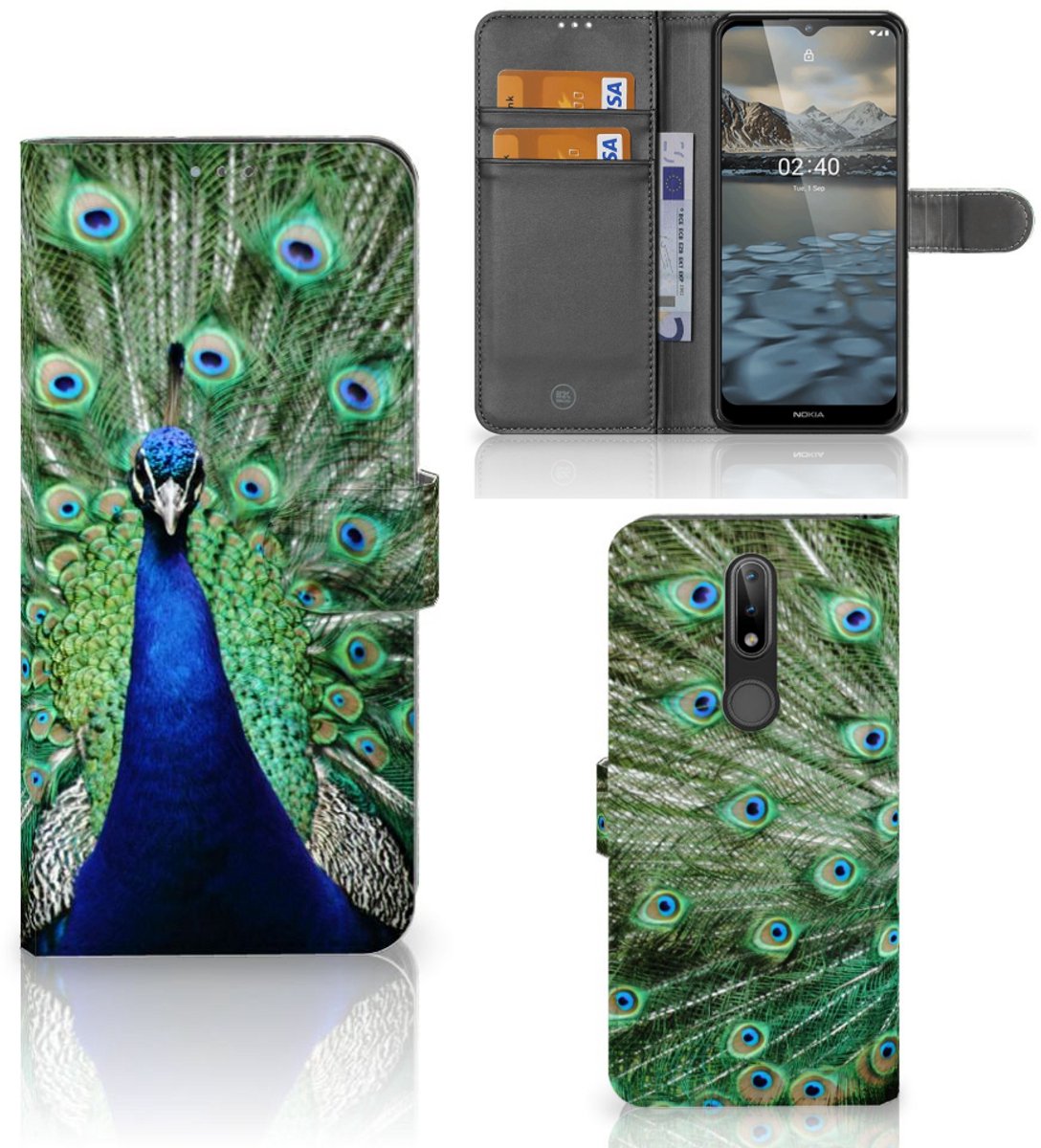 Nokia 2.4 Telefoonhoesje met Pasjes Pauw