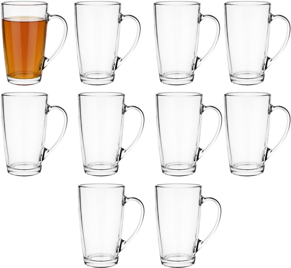 Glasmark Theeglazen Ceylon - 30x stuks - koffie glazen - transparant glas - 390 ml - Ruime inhoud