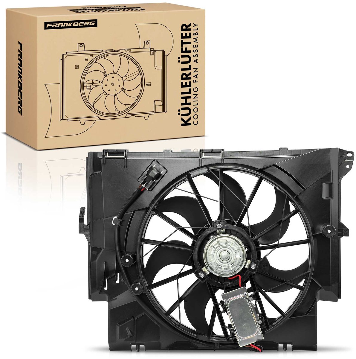 Frankberg 1x Motorradiator enkele ventilator