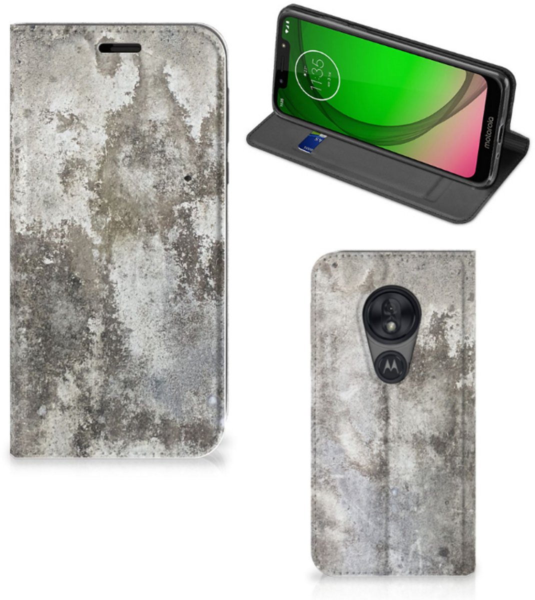 Motorola Moto G7 Play Standcase Beton Print