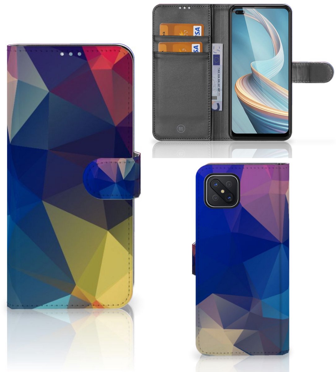 OPPO Reno4 Z Book Case Polygon Dark