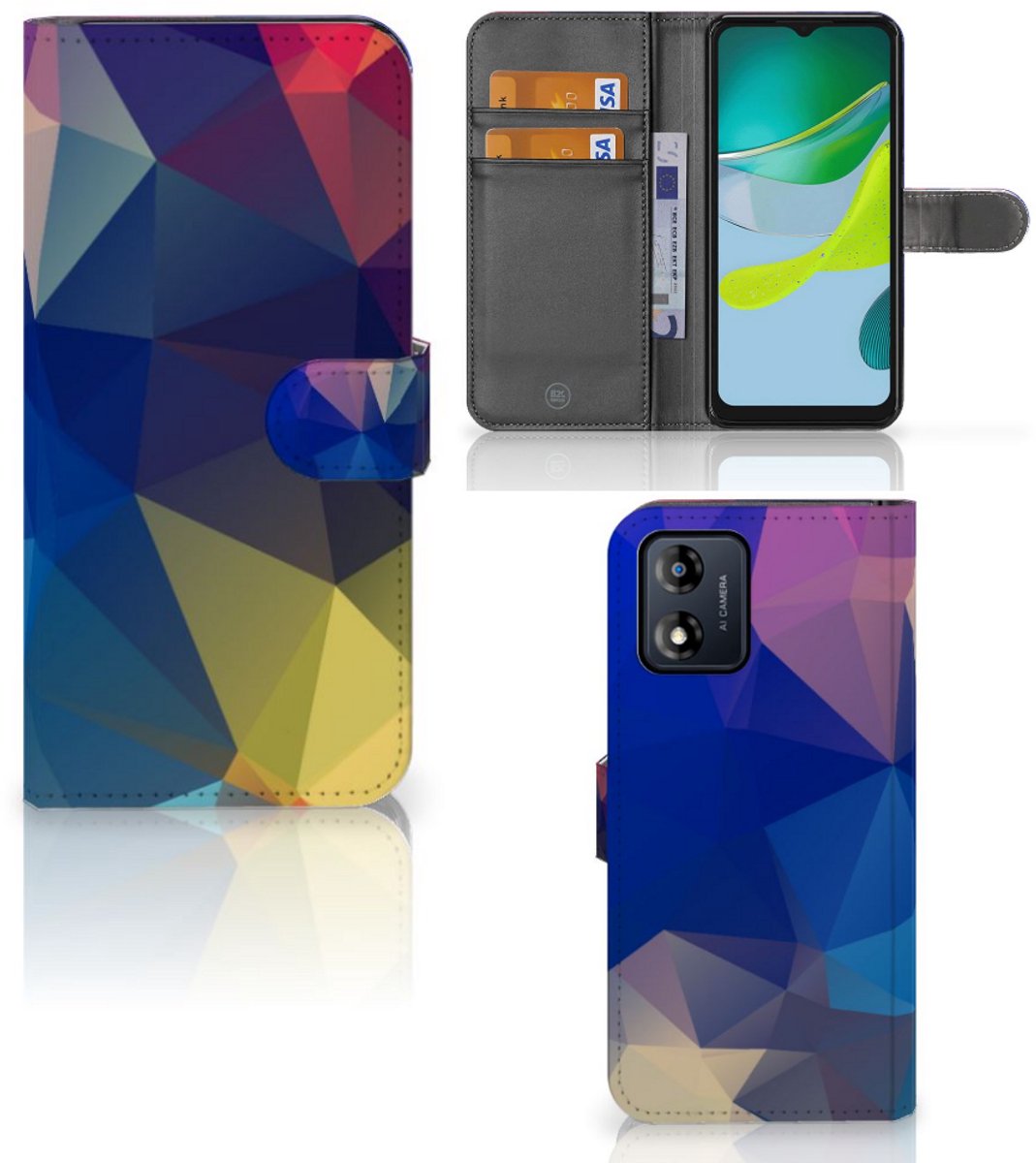 Motorola Moto E13 4G Book Case Polygon Dark
