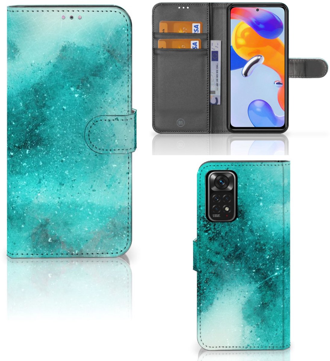 Boekhoesje voor Hoesje Xiaomi Redmi Note 11 Pro 5G/4G Painting Blue
