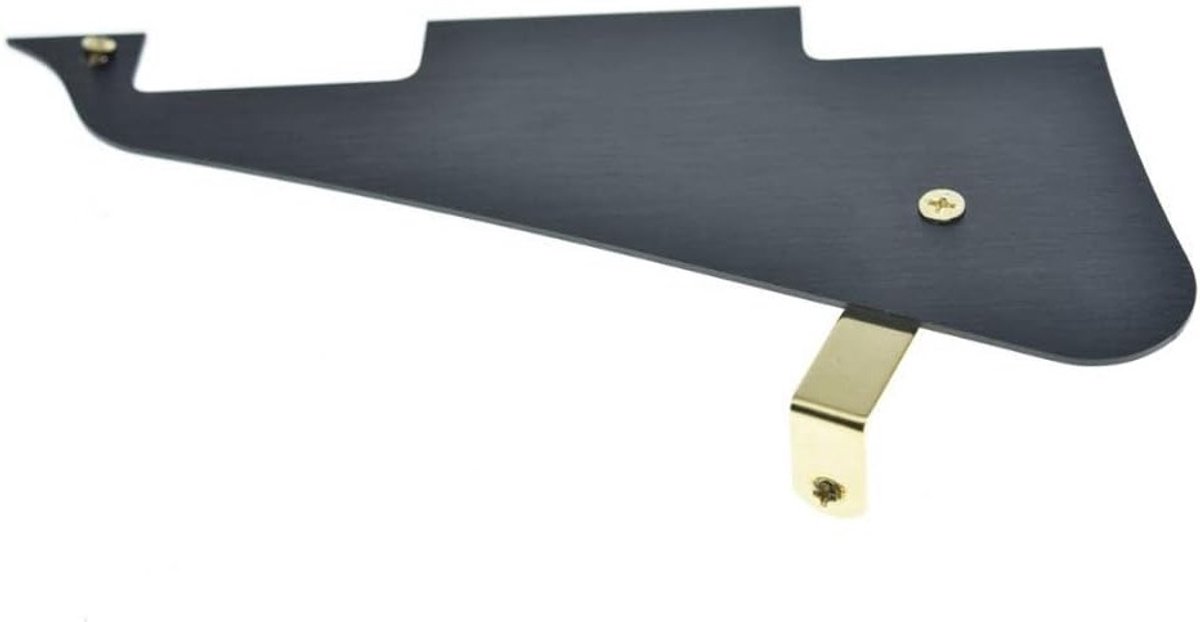 Metalen LP Gitaar Pickguard van Aluminium met Gouden RVS Beugel en Stalen Montage Schroeven voor Gibson Les Paul - Zwart, Duurzaam en Lichtgewicht