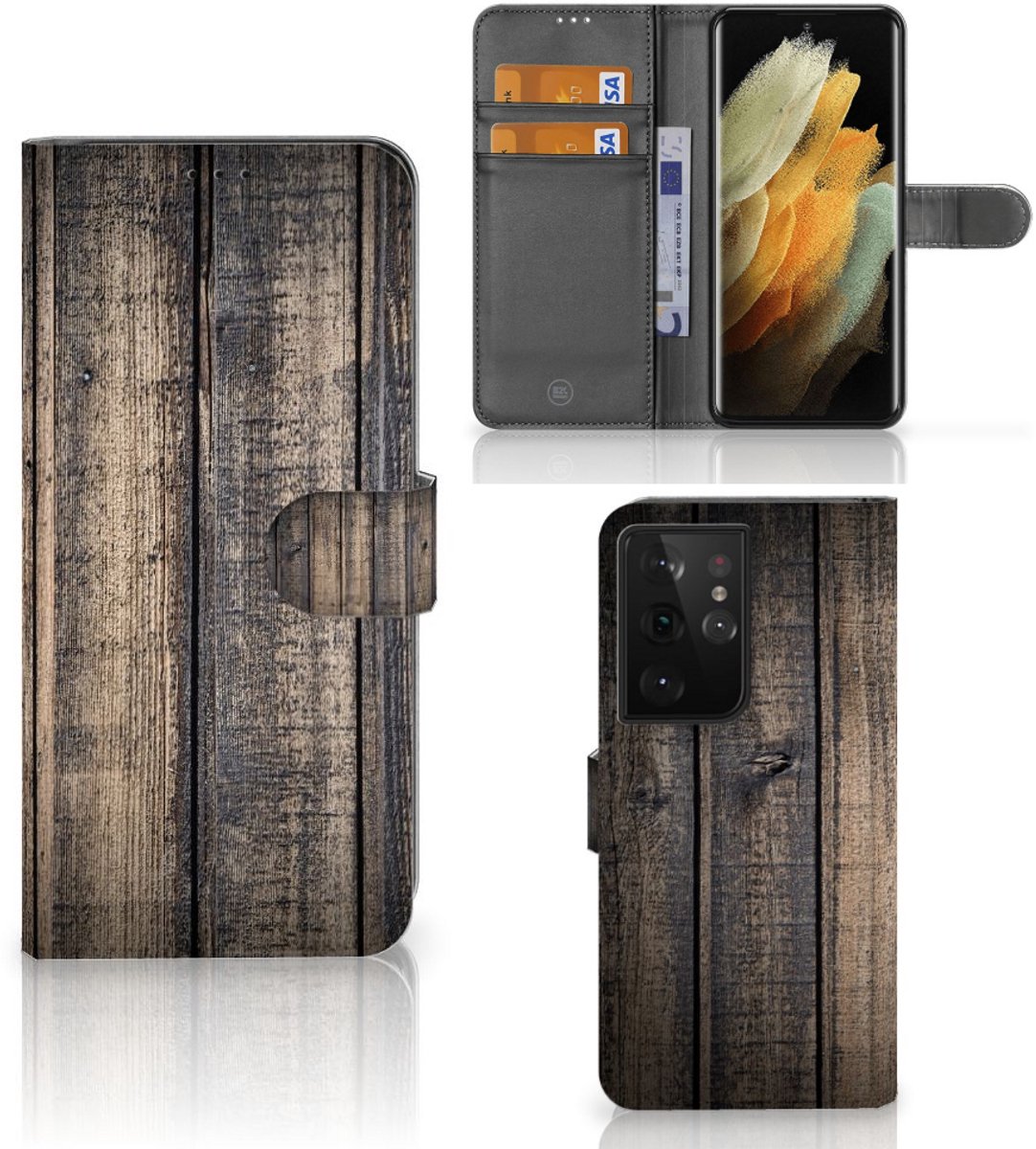 Samsung Galaxy S21 Ultra Book Style Case Steigerhout
