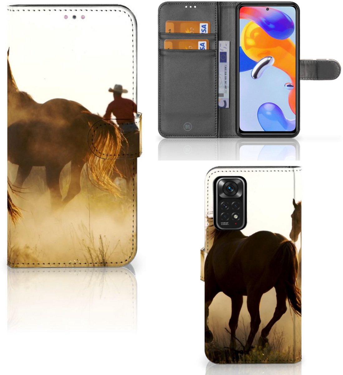 Xiaomi Redmi Note 11 Pro 5G/4G Telefoonhoesje met Pasjes Design Cowboy