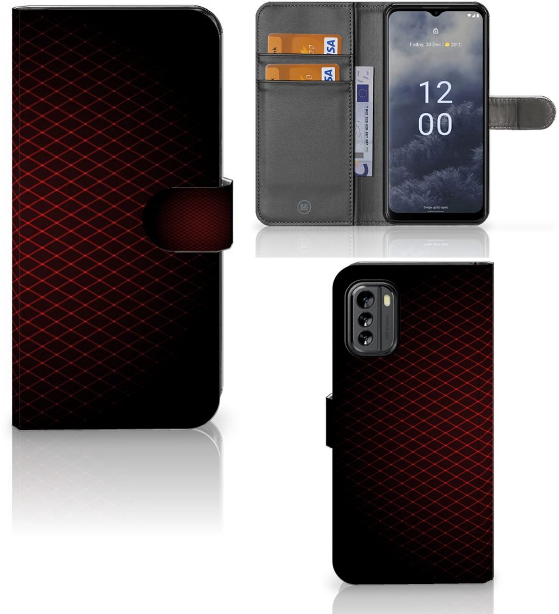 Nokia G60 Telefoon Hoesje Geruit Rood