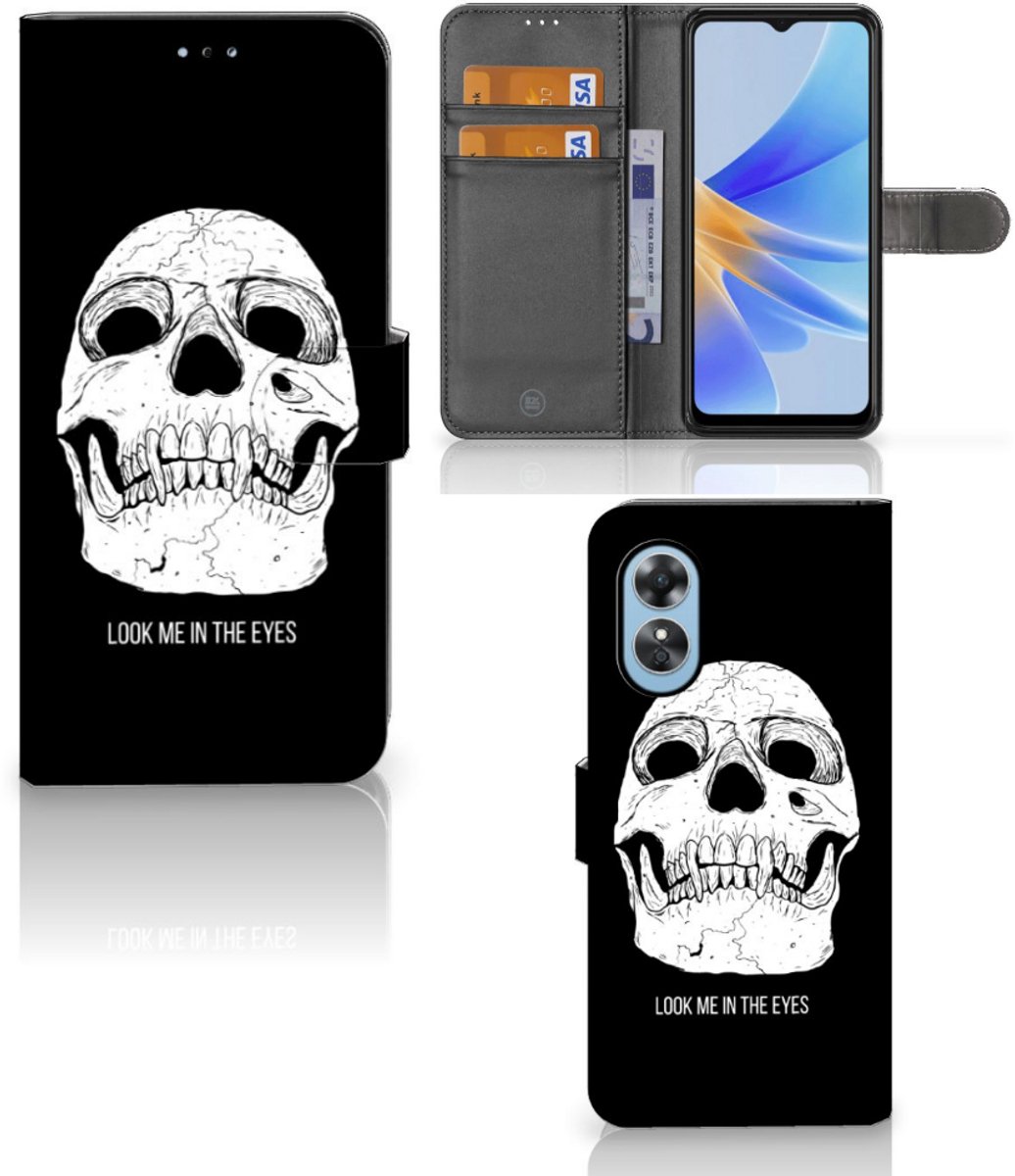 Telefoonhoesje met Naam OPPO A17 Skull Eyes
