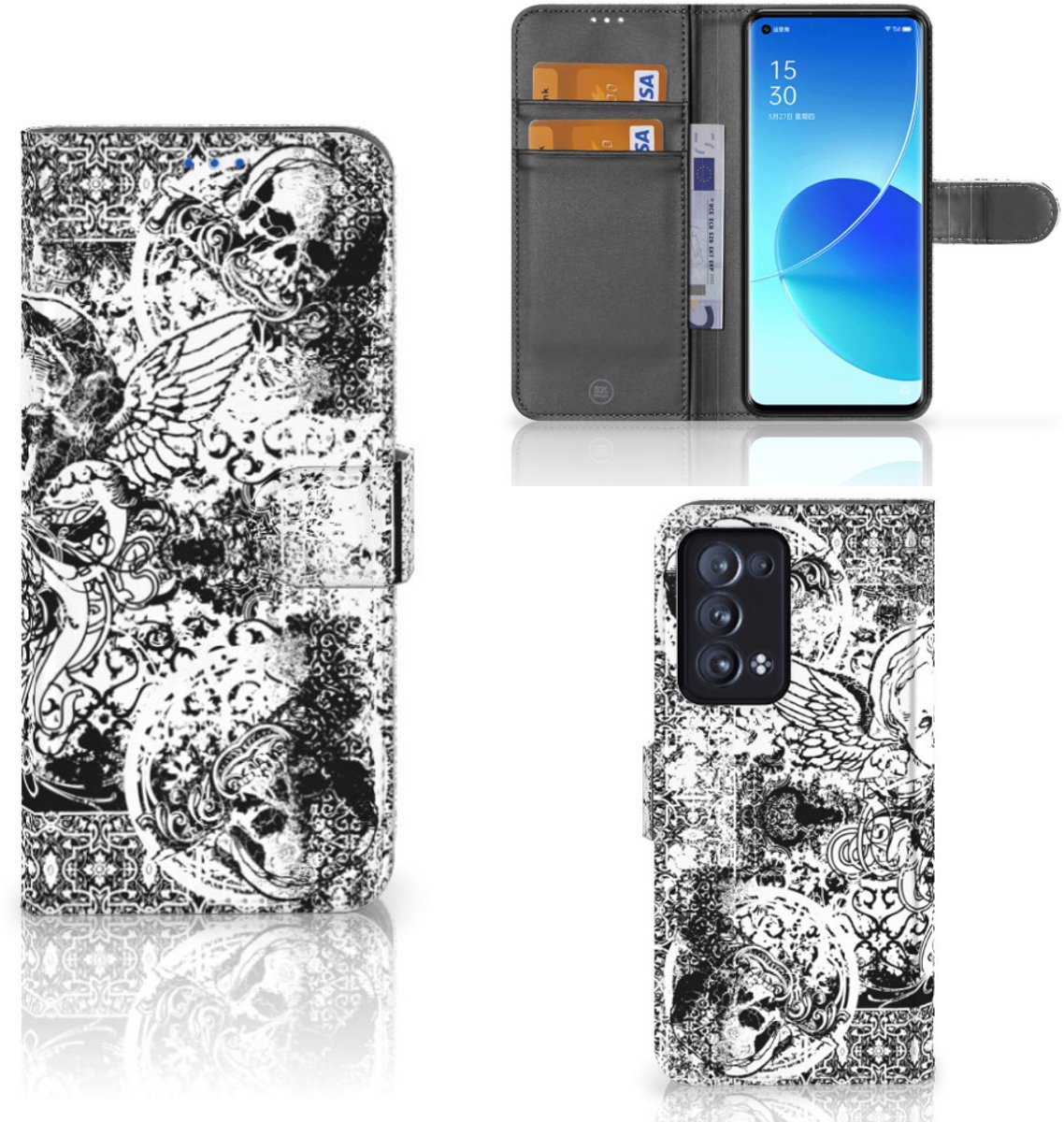Telefoonhoesje met Naam OPPO Reno 6 Pro Plus 5G Skulls Angel