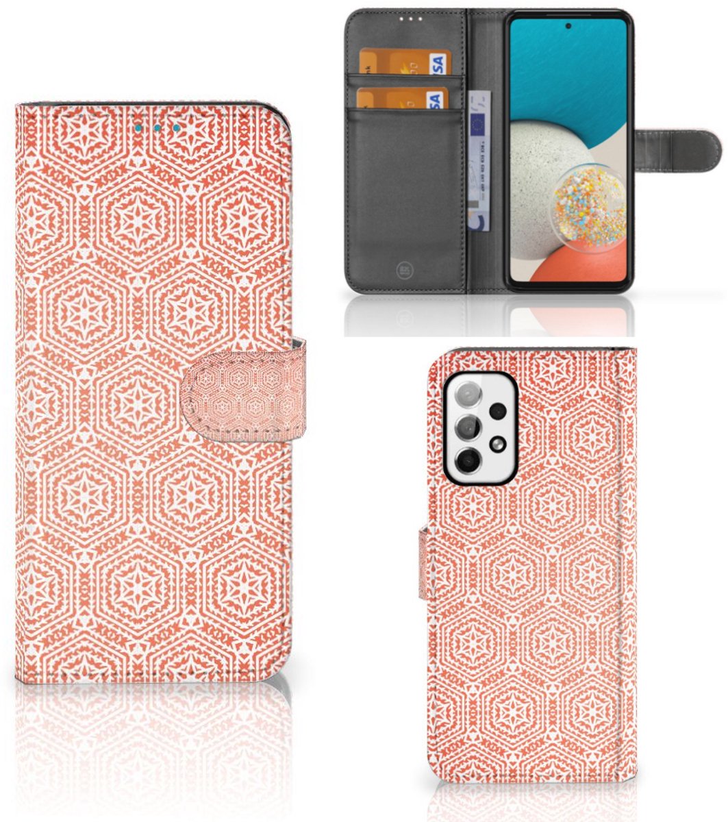 Samsung Galaxy A73 5G Telefoon Hoesje Pattern Orange
