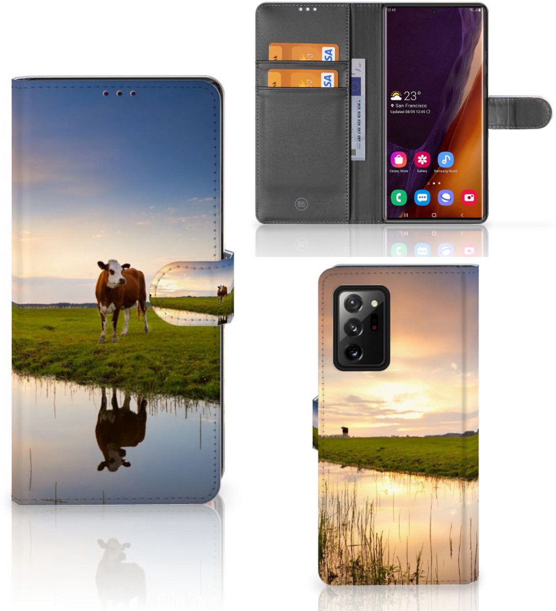 Samsung Galaxy Note20 Ultra Telefoonhoesje met Pasjes Koe