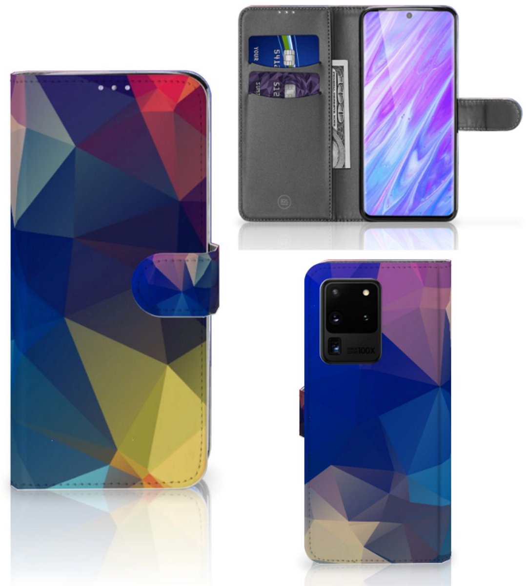 Samsung Galaxy S20 Ultra Book Case Polygon Dark
