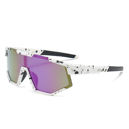 Gepolariseerde zonnebrillen voor kinderen - sportzonnebrillen - zonnebrillen voor jongens en meisjes - sneldrogende zonnebrillen - UV-bescherming (wit montuur, zwarte pootjes)