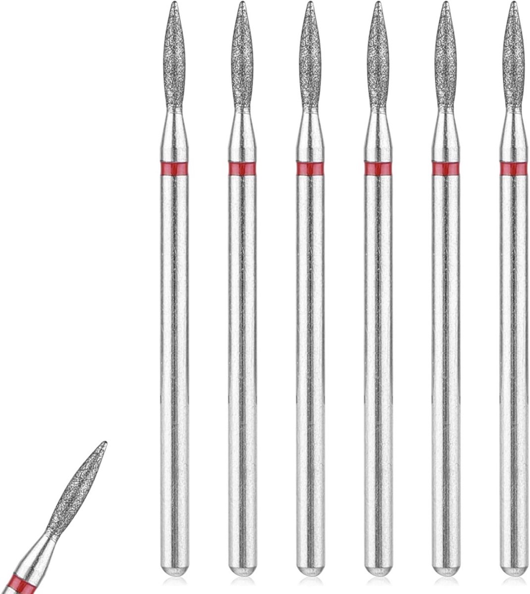6-delige Set Vijl Bits voor Nagelverzorging - Roestvrij Stalen Vijl, Polijsten en Schuren van Acrylnagels en Gelnagels met Opbergcase