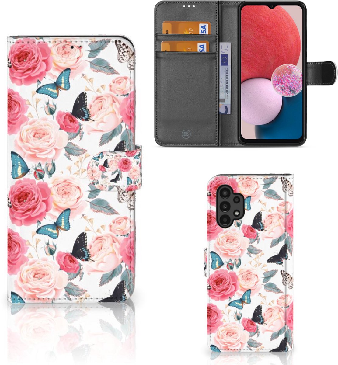 Samsung Galaxy A13 (4G) Hoesje Butterfly Roses
