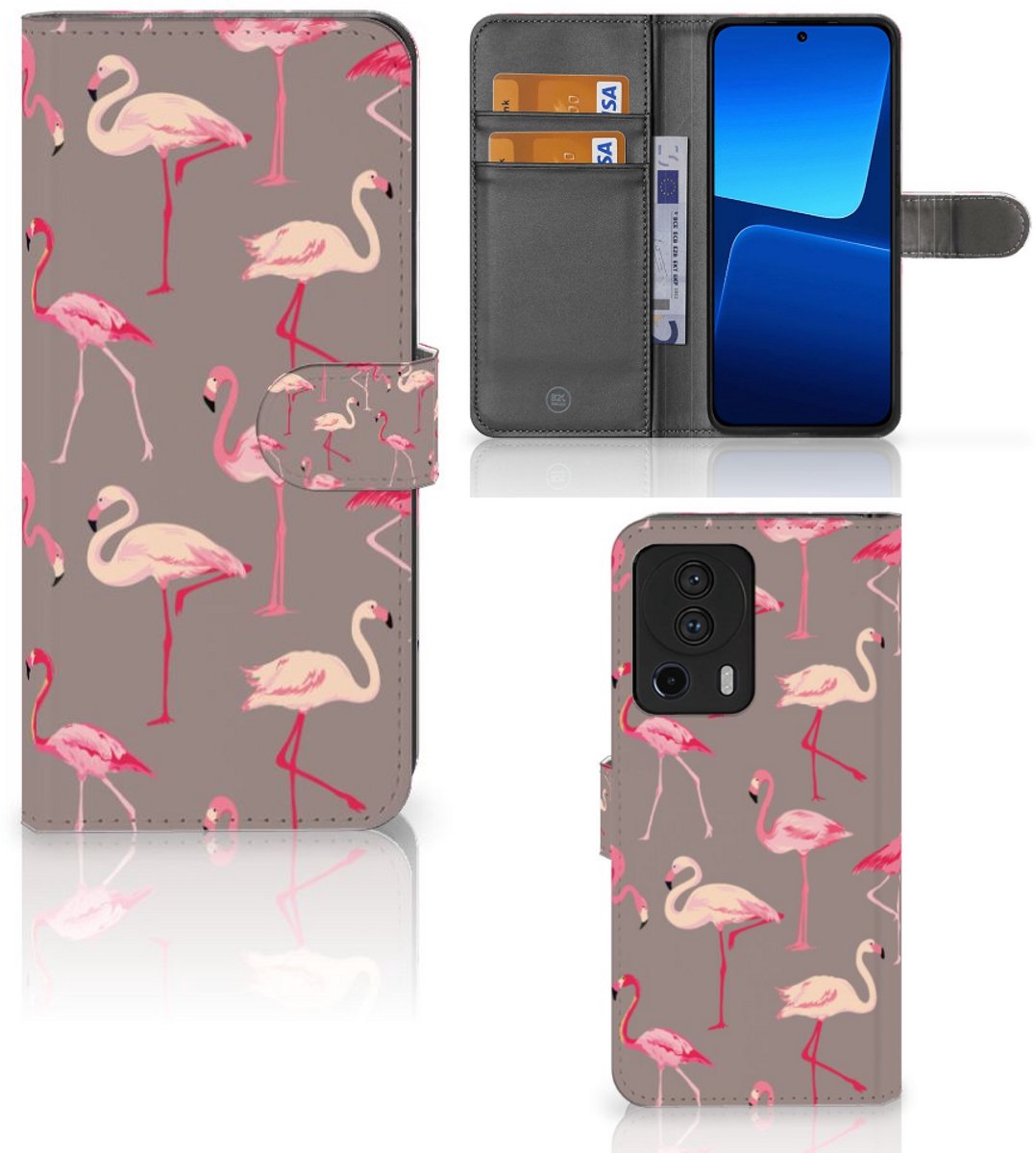 Xiaomi 13 Lite Telefoonhoesje met Pasjes Flamingo