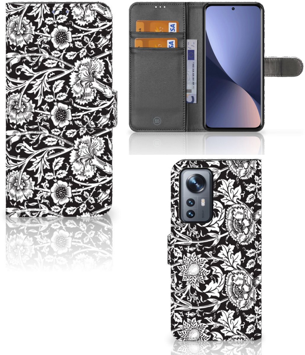 Xiaomi 12 Pro Hoesje Black Flowers