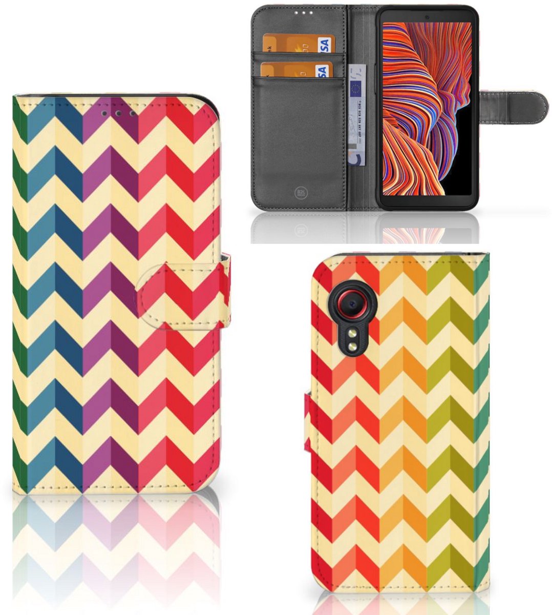 Samsung Galaxy Xcover 5 Telefoon Hoesje Zigzag Multi Color