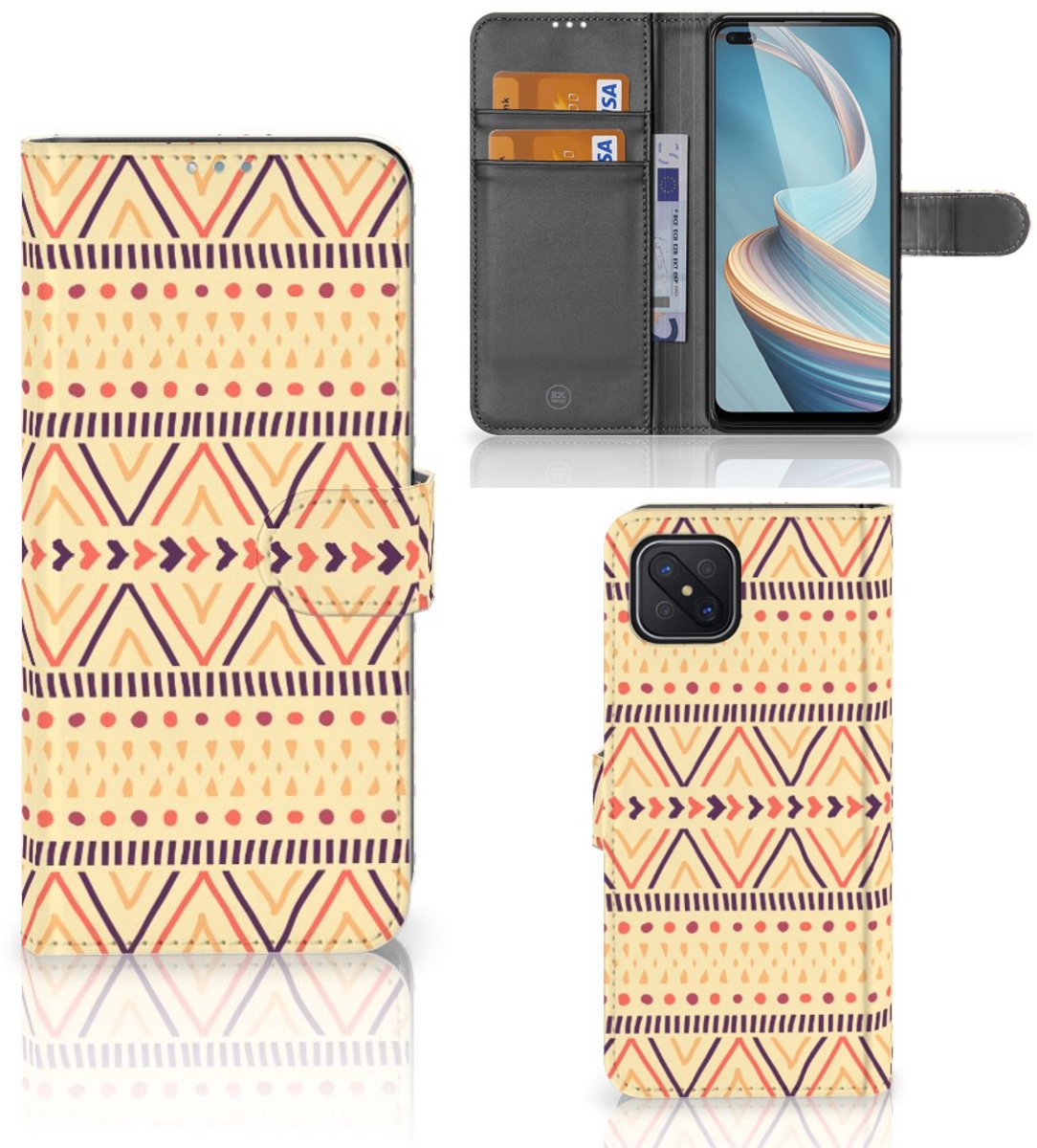 OPPO Reno4 Z Telefoon Hoesje Aztec Yellow