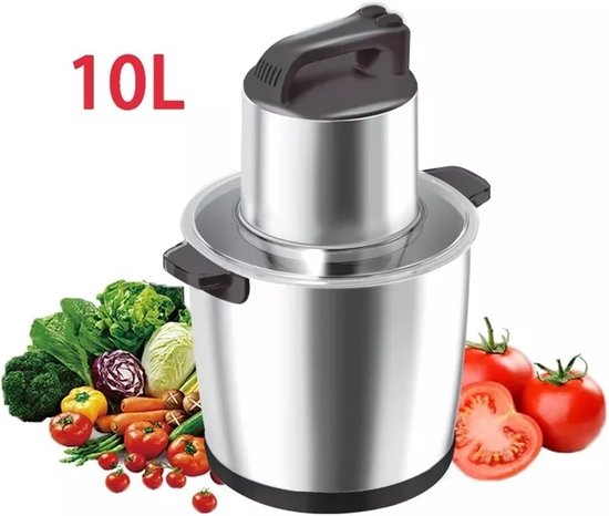 Professionele Keukenmachine - Vleesmolen Blender - Zelf Vlees Malen - 10L Roestvrijstaal - 1100W Vermogen - Zilverkleurig — afbeelding 4