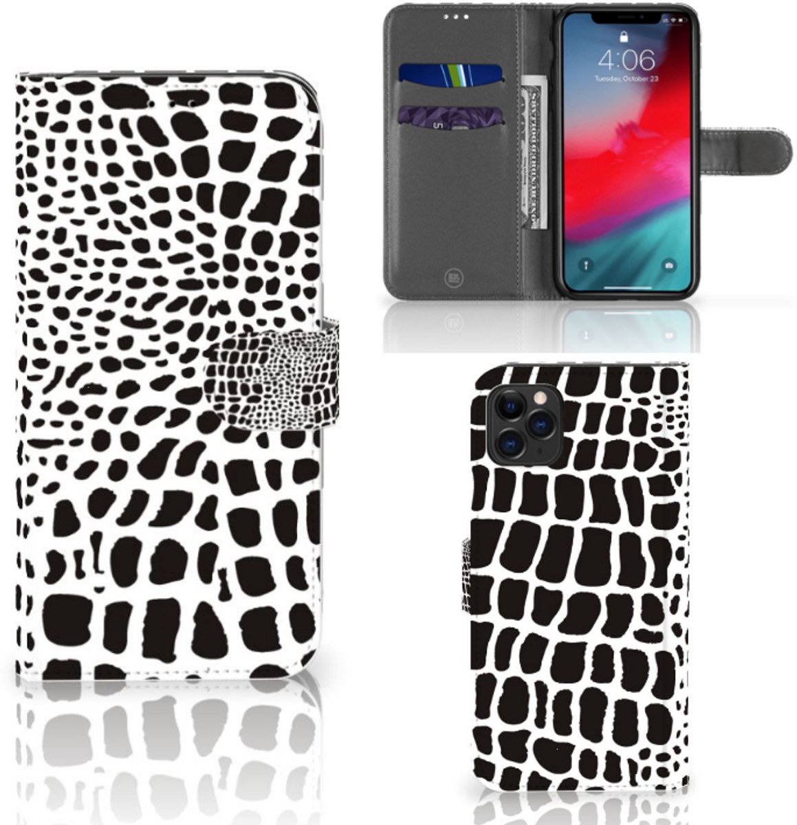 Apple iPhone 11 Pro Max Telefoonhoesje met Pasjes Slangenprint