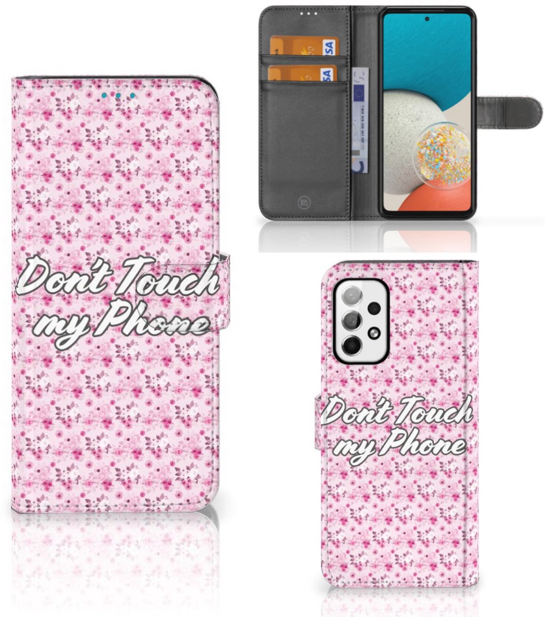 Samsung Galaxy A73 5G Portemonnee Hoesje Flowers Pink DTMP