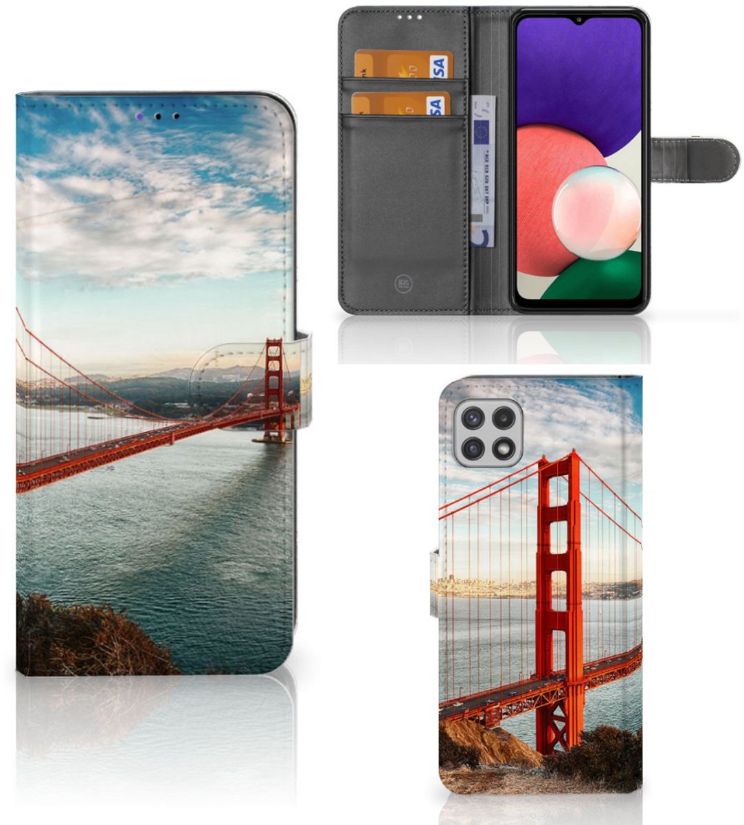 Samsung Galaxy A22 5G Flip Cover Golden Gate Bridge