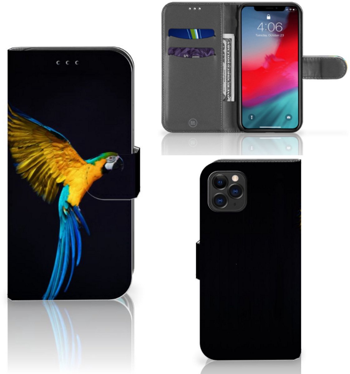 Apple iPhone 11 Pro Telefoonhoesje met Pasjes Papegaai