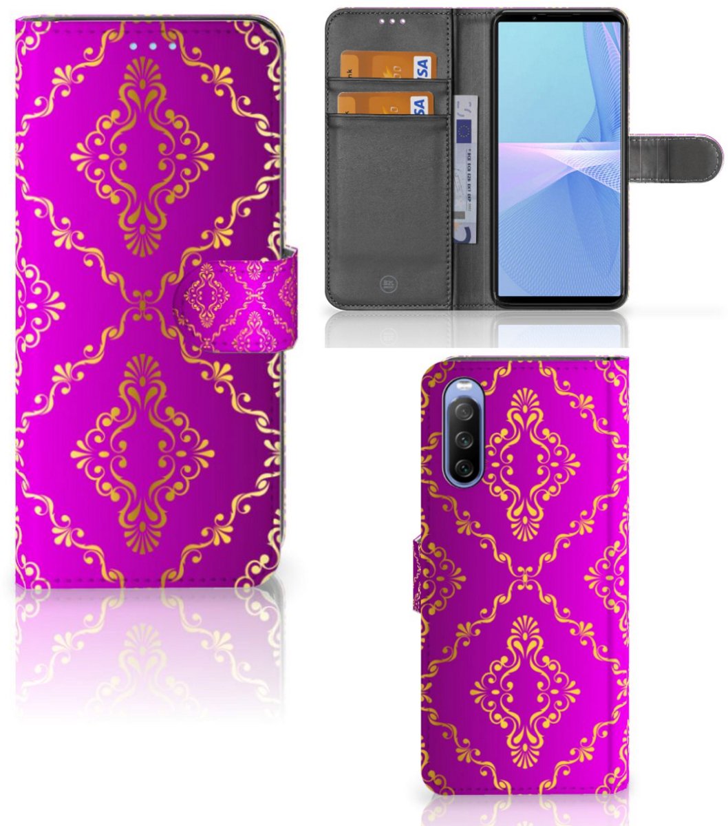Book Case voor Wallet Case Sony Xperia 10 III Barok Roze
