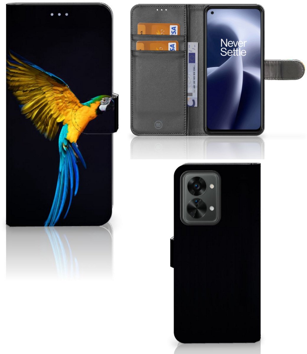 OnePlus Nord 2T Telefoonhoesje met Pasjes Papegaai