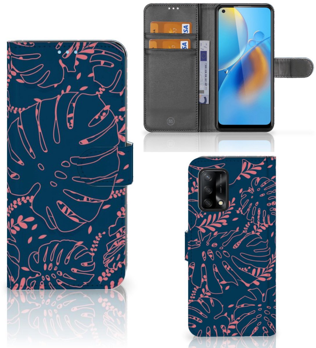 OPPO A74 4G Hoesje Palm Leaves