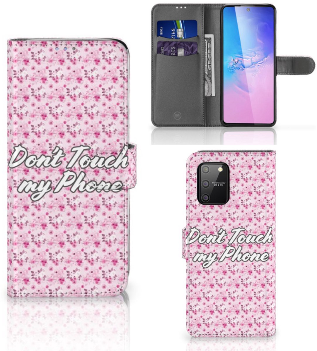 Samsung S10 Lite Portemonnee Hoesje Flowers Pink DTMP