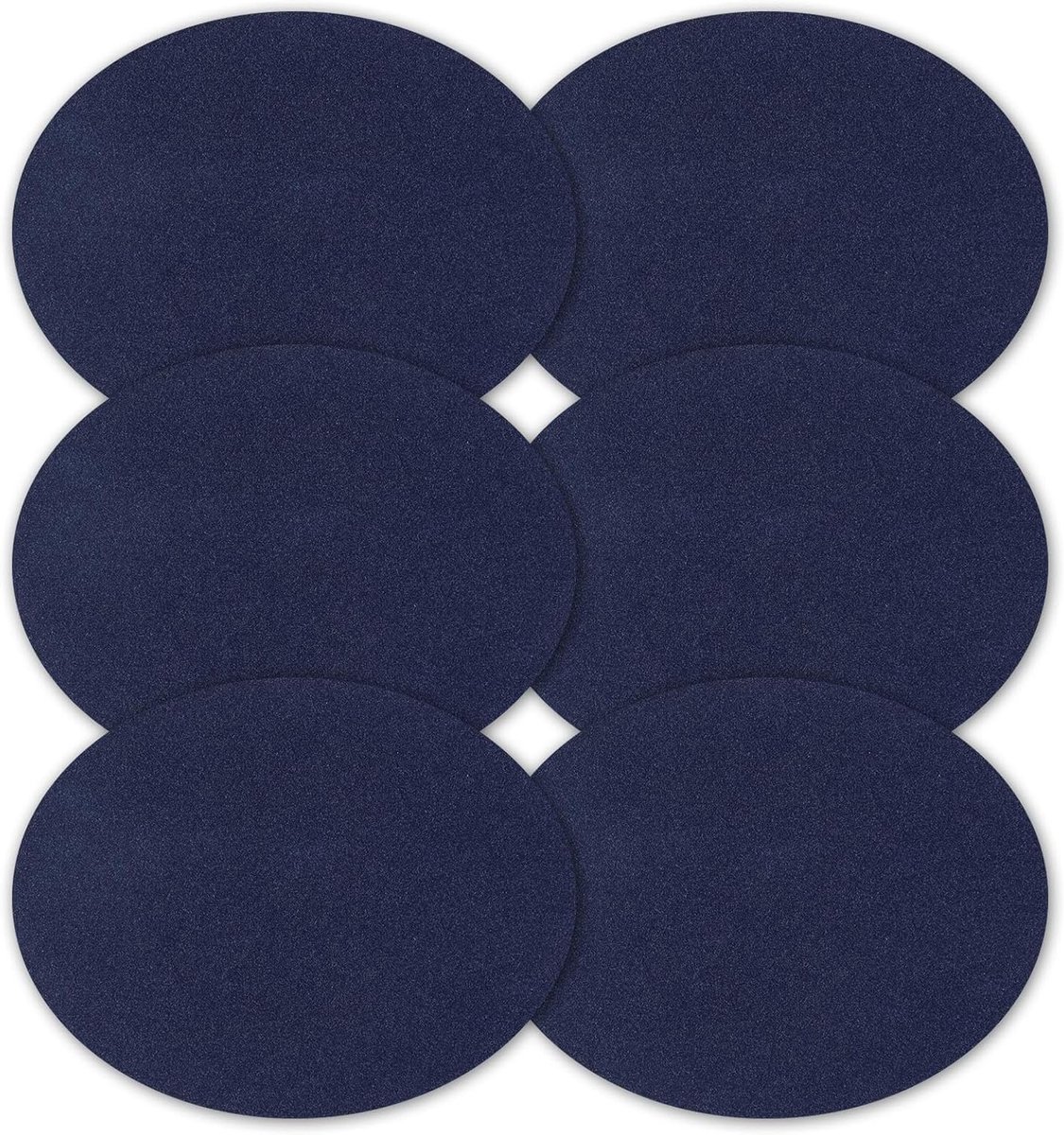 Set van 6 ovale patches voor ellebogen en knieën, ijzeren en genaaide patches, sapphiren blauw, 11 x 14 cm, perfect voor reparatie en decoratie van kleding en accessoires