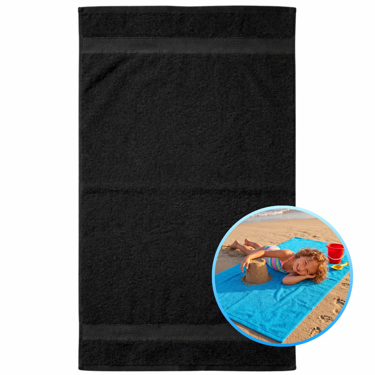 Funnies Kinderstrandlaken 70x140cm Antraciet - Strandlaken Voor Kinderen - 100% Katoen