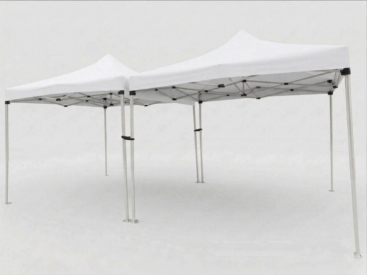 VDD - Partytent Easy Up - Paviljoen - Opvouwbaar Draagbaar - Evenementen Tent - Camping - Waterdicht - Met Draagtas - Wit - 3 x 6m - set van 2