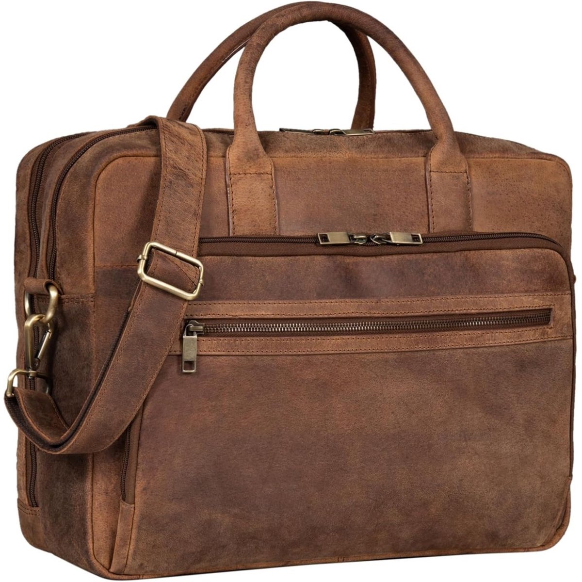 Leren Laptoptas - Laptoptas - Leren Tas - Luxe Leren Laptoptas - Werktas - Schoudertas - Business Tas - Leren Business Tas - 15,6 inch - Bruin - van Imperatoris