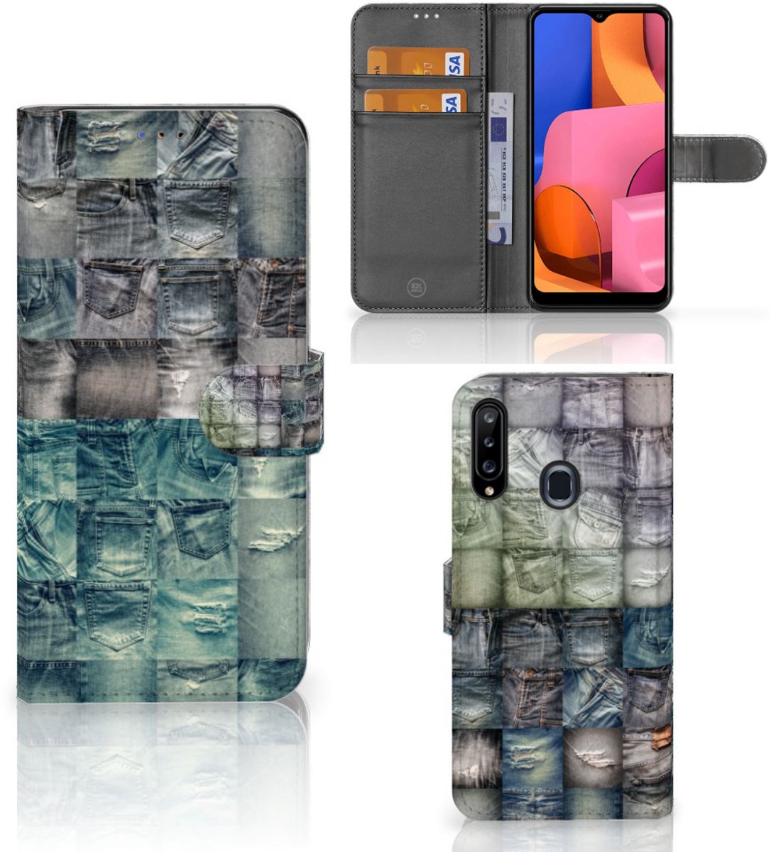 Wallet Case met Pasjes Samsung Galaxy A20s Spijkerbroeken