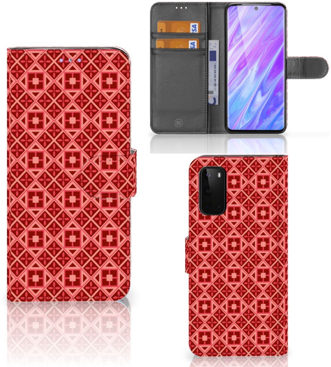Samsung Galaxy S20 Telefoon Hoesje Batik Rood