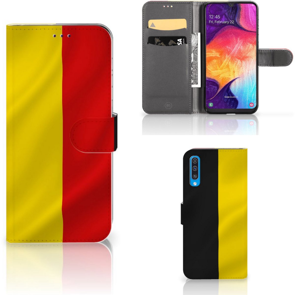 Samsung Galaxy A50 Bookstyle Case Belgische Vlag