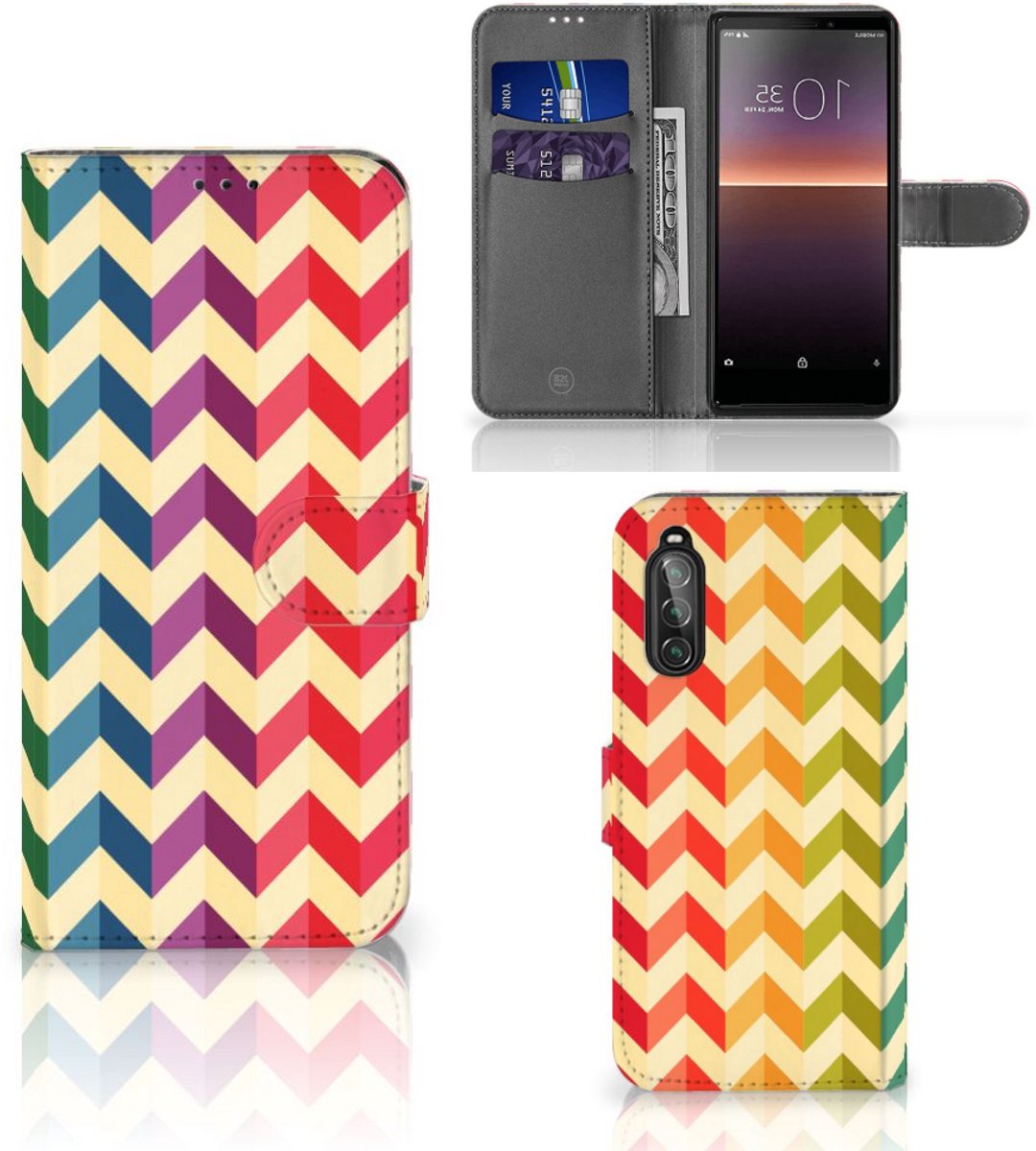 Sony Xperia 10 II Telefoon Hoesje Zigzag Multi Color