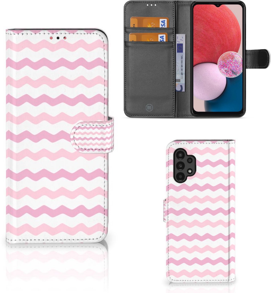 Samsung Galaxy A13 (4G) Telefoon Hoesje Waves Roze