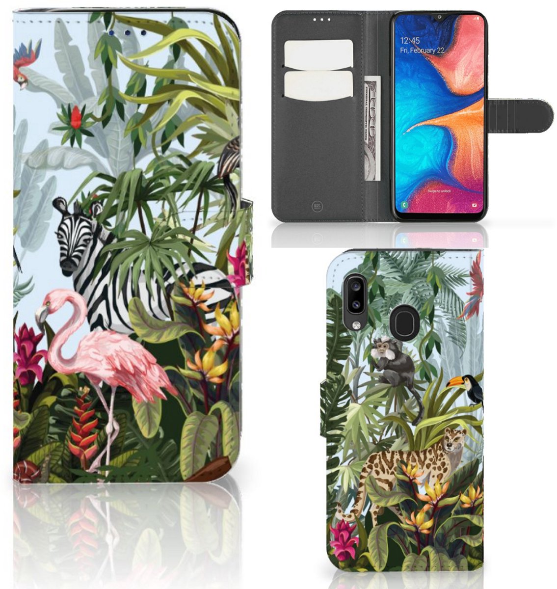 Telefoonhoesje met Pasjes voor Samsung Galaxy A30 Jungle