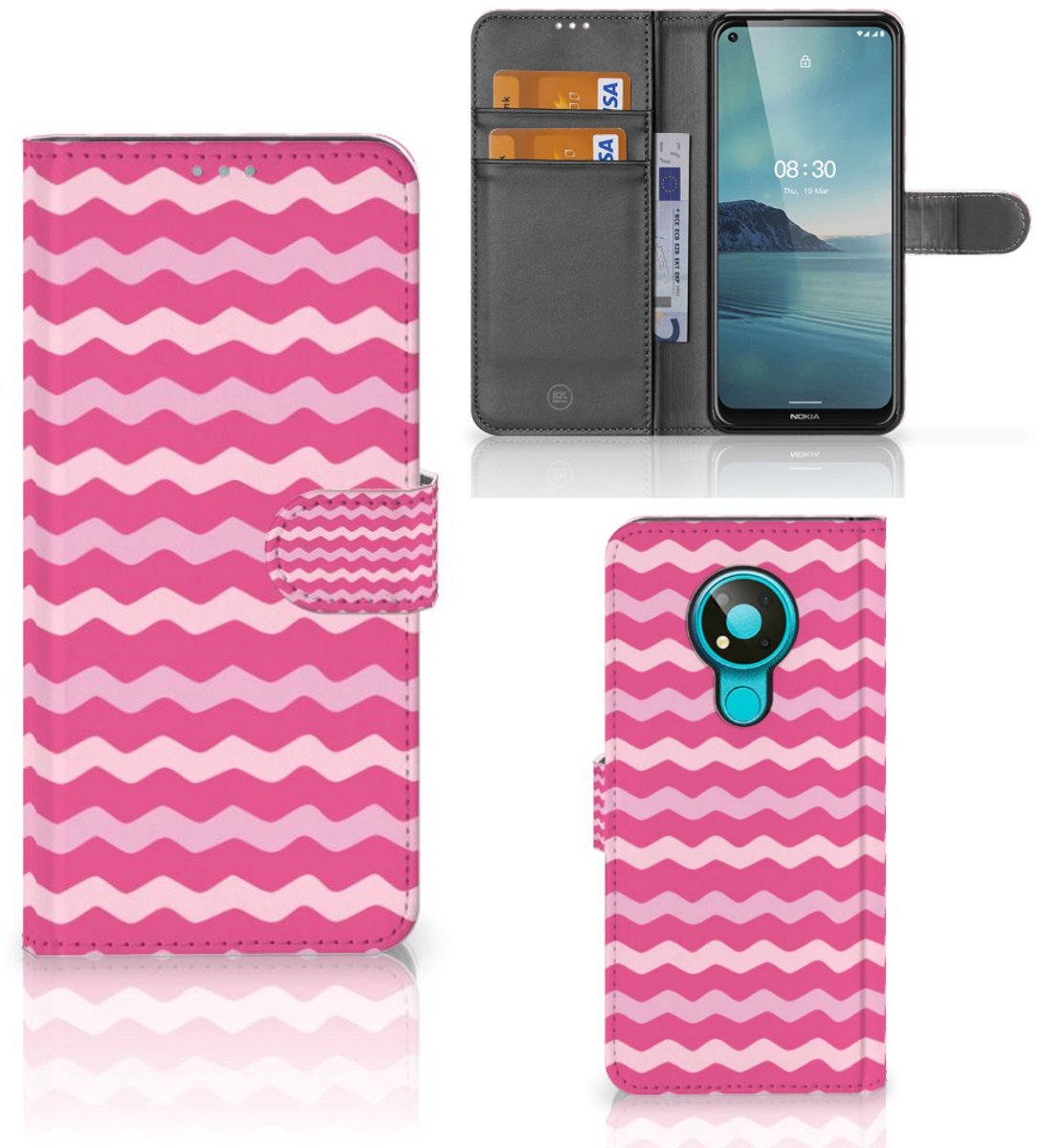 Nokia 3.4 Telefoon Hoesje Waves Pink