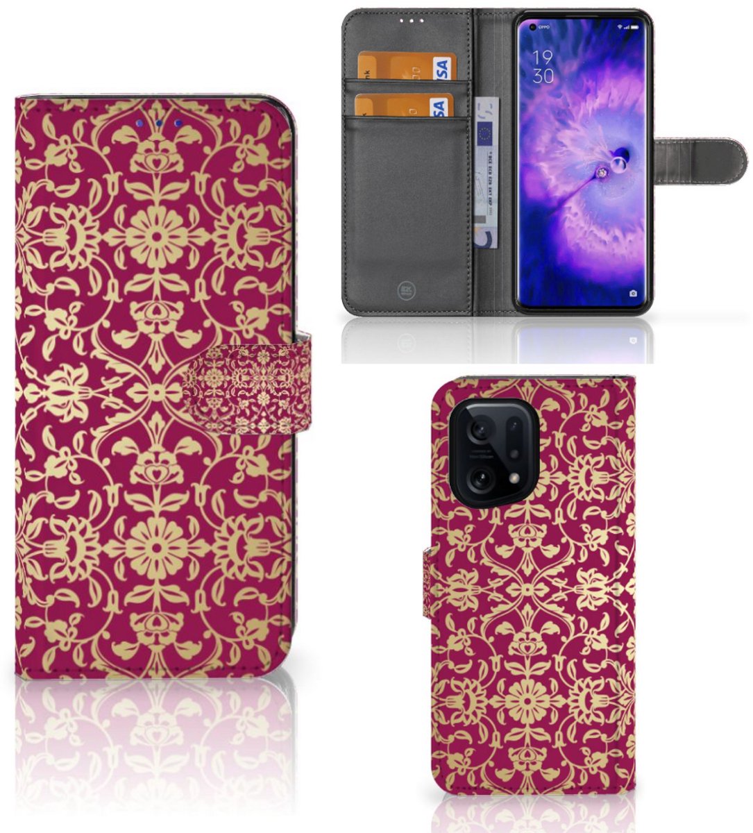Wallet Case OPPO Find X5 Barok Pink