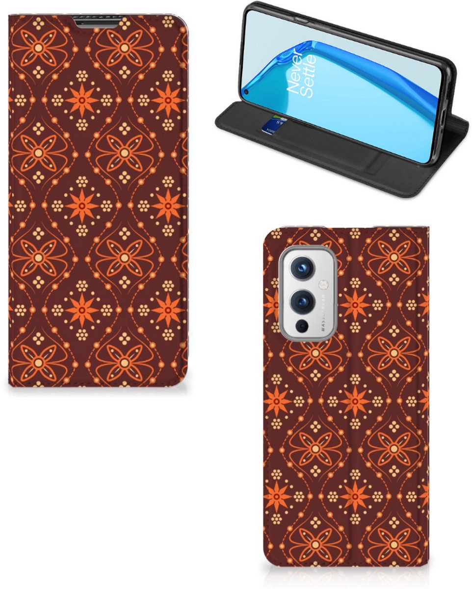 OnePlus 9 Hoesje met Magneet Batik Brown